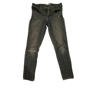 Levi's 711 Skinny Jeans Womens 30x30 Blue Distressed Stretch Denim